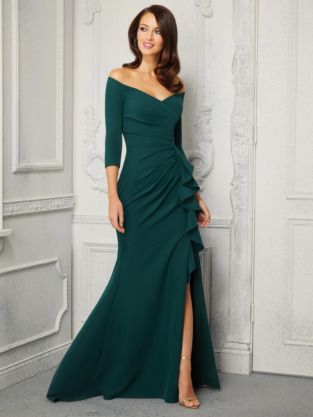 Morilee Madeline Gardner  72424 Jersey Fit and Flair Ruffled Gown